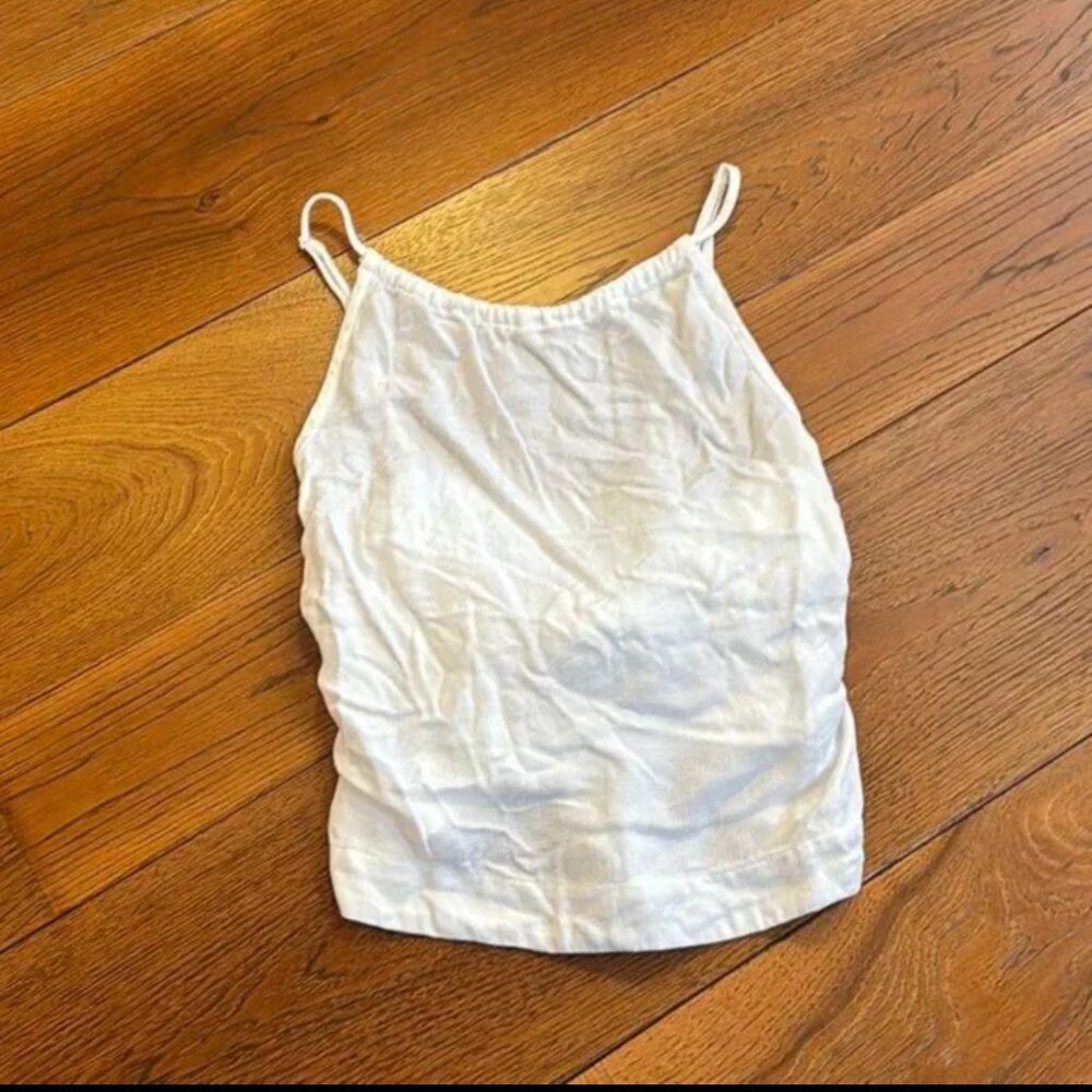 Anthropologie Cloth &‎ Stone white ruched camisole top size M - Picture 2 of 7
